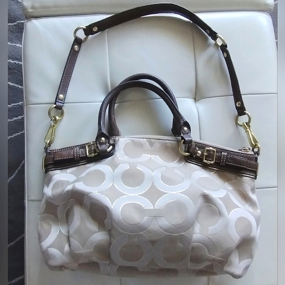 Vintage Coach MADISON OP ART LUREX Jacquard SATCHEL BAG PURSE 18608 - Picture 8 of 14